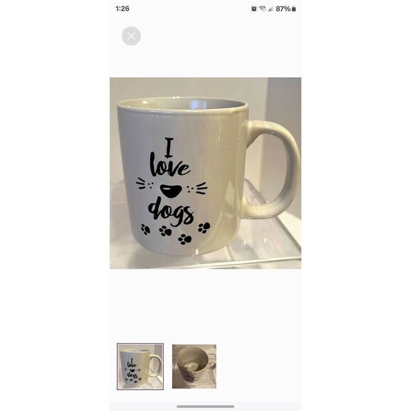 I Love Dogs Mug, cold or hot, 3.5x4 - Picture 2 of 4